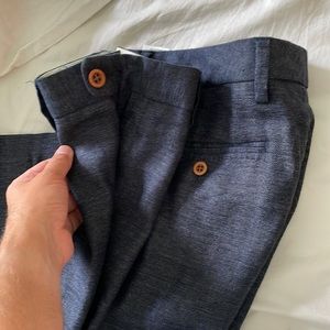 Tommy Bahama navy herringbone linen dress slacks 34/32